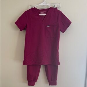 Figs Scrubs Set in Wine